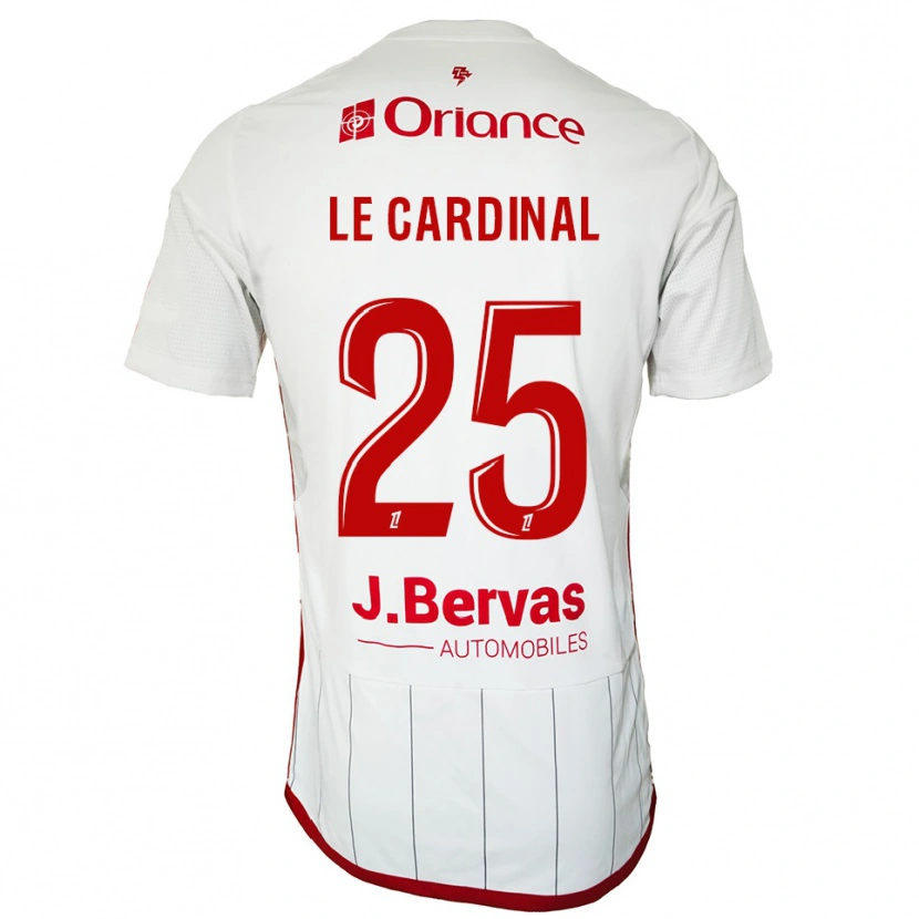 Danxen Mujer Camiseta Julien Le Cardinal #25 Blanco Rojo 2ª Equipación 2025/26 La Camisa