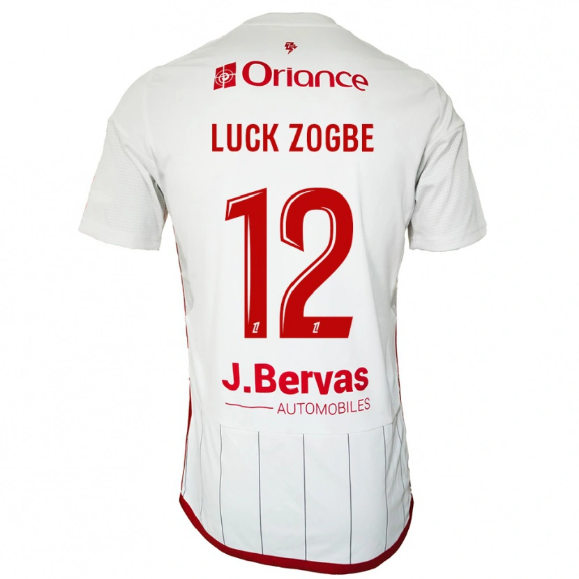 Danxen Mujer Camiseta Luck Zogbé #12 Blanco Rojo 2ª Equipación 2025/26 La Camisa