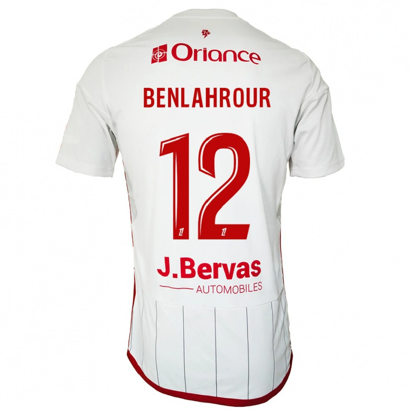 Danxen Mujer Camiseta Ilyes Benlahrour #12 Blanco Rojo 2ª Equipación 2025/26 La Camisa