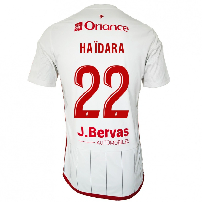 Danxen Mujer Camiseta Massadio Haidara #22 Blanco Rojo 2ª Equipación 2025/26 La Camisa