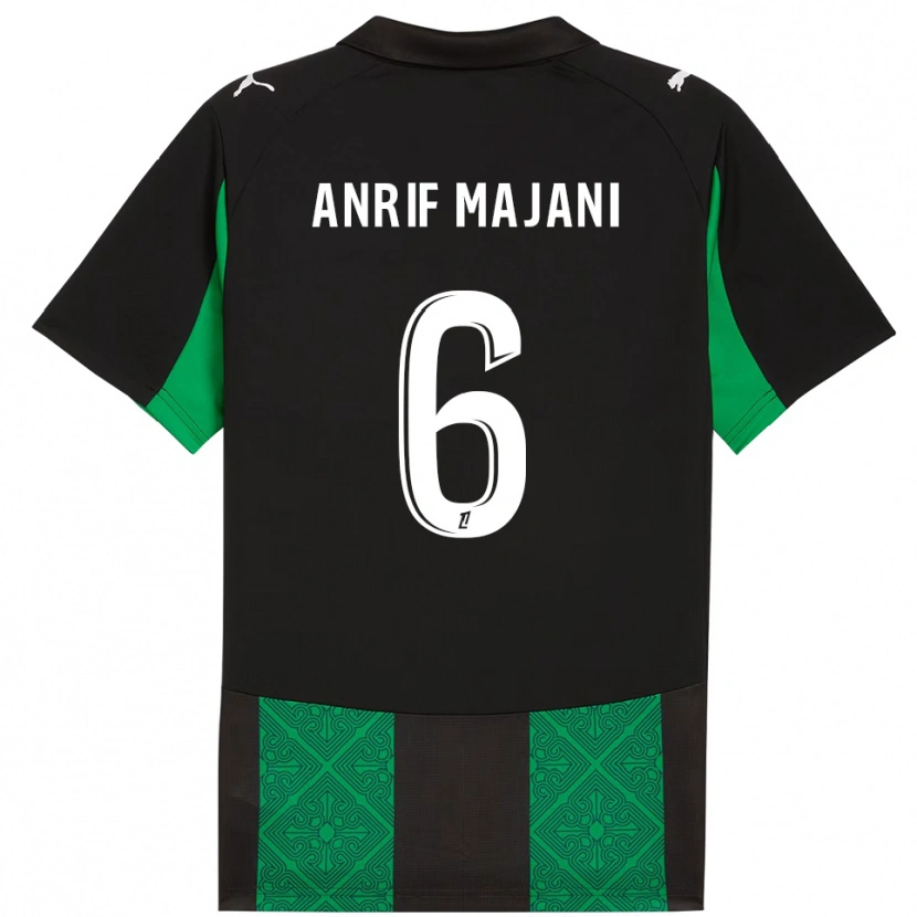 Danxen Mujer Camiseta El Anrif Majani #6 Negro Verde 2ª Equipación 2025/26 La Camisa