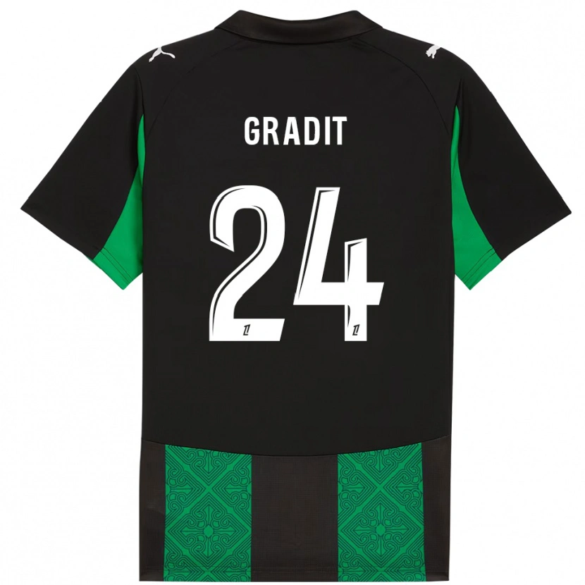 Danxen Mujer Camiseta Jonathan Gradit #24 Negro Verde 2ª Equipación 2025/26 La Camisa
