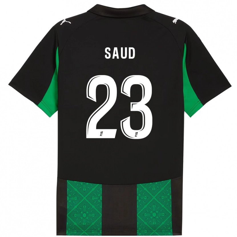 Danxen Mujer Camiseta Saud Abdulhamid #23 Negro Verde 2ª Equipación 2025/26 La Camisa