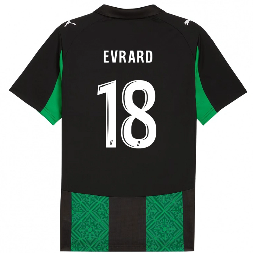 Danxen Mujer Camiseta Julia Evrard #18 Negro Verde 2ª Equipación 2025/26 La Camisa