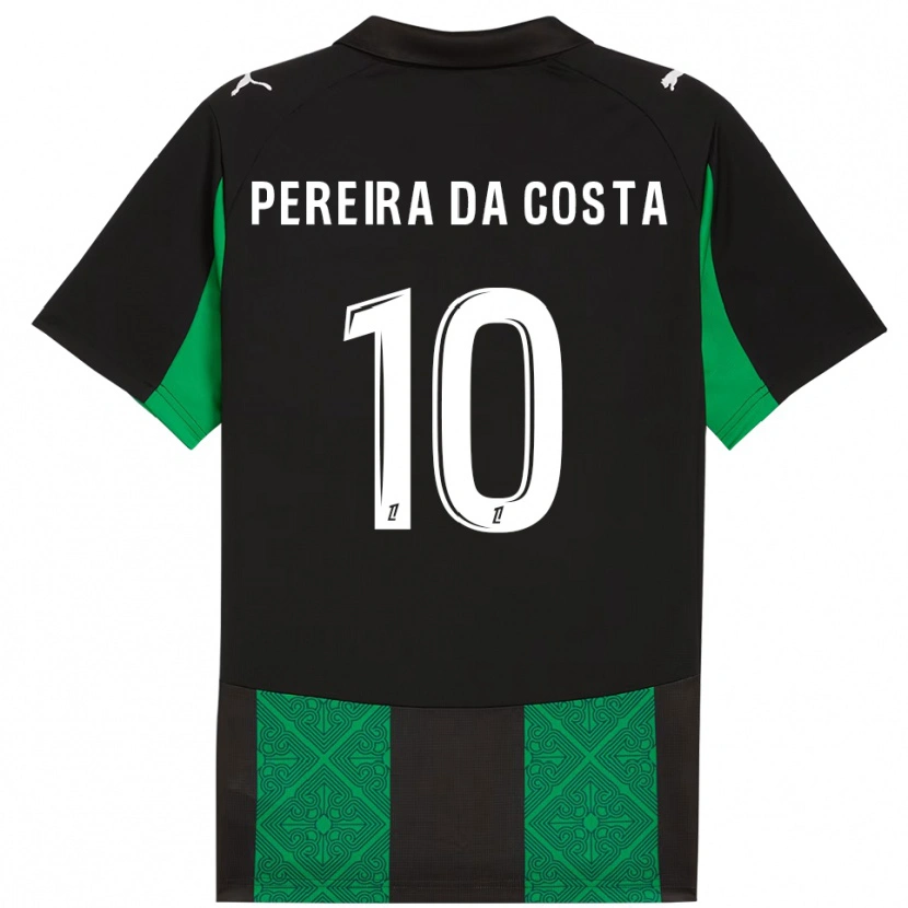 Danxen Mujer Camiseta David Pereira Da Costa #10 Negro Verde 2ª Equipación 2025/26 La Camisa