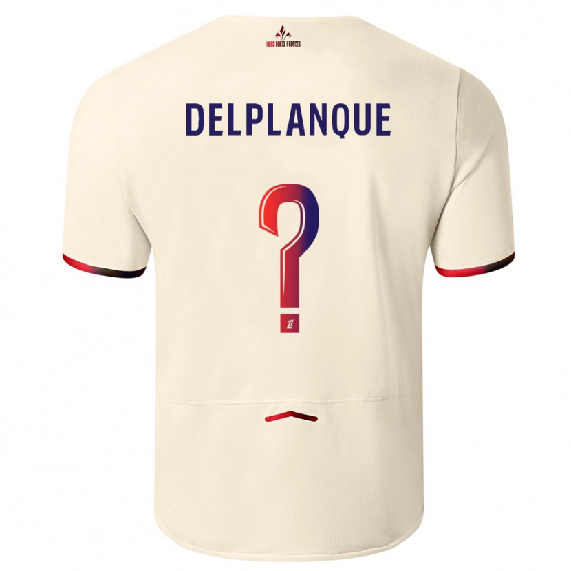 Danxen Mujer Camiseta Gaël Delplanque #0 Blanquecino Rojo 2ª Equipación 2025/26 La Camisa