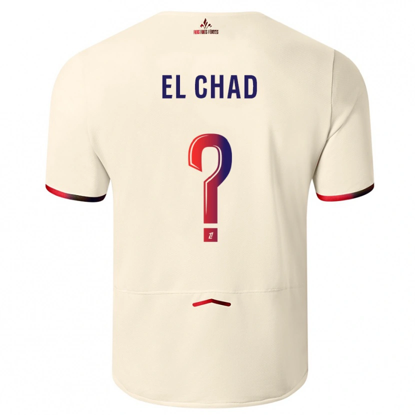 Danxen Mujer Camiseta Nesryne El Chad #0 Blanquecino Rojo 2ª Equipación 2025/26 La Camisa