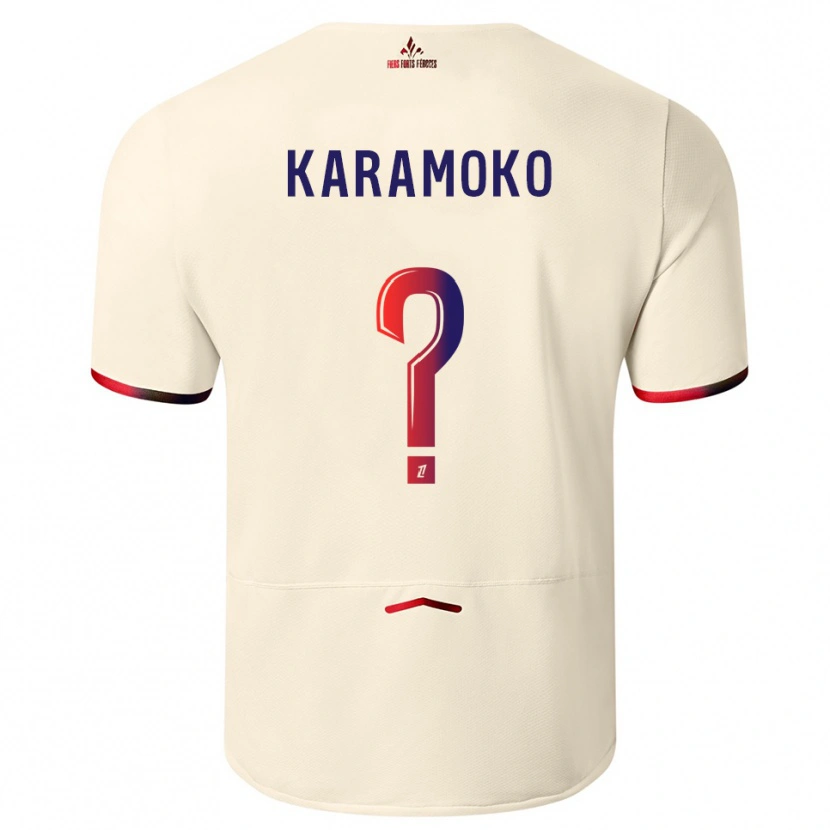 Danxen Mujer Camiseta Ibrahim Karamoko #0 Blanquecino Rojo 2ª Equipación 2025/26 La Camisa