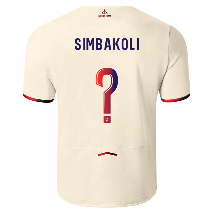 Danxen Mujer Camiseta Mamadou Simbakoli #0 Blanquecino Rojo 2ª Equipación 2025/26 La Camisa