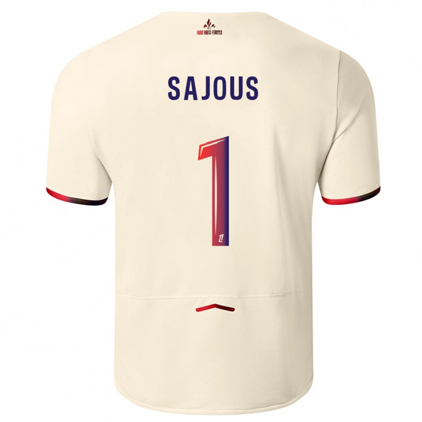 Danxen Mujer Camiseta Thomas Sajous #1 Blanquecino Rojo 2ª Equipación 2025/26 La Camisa