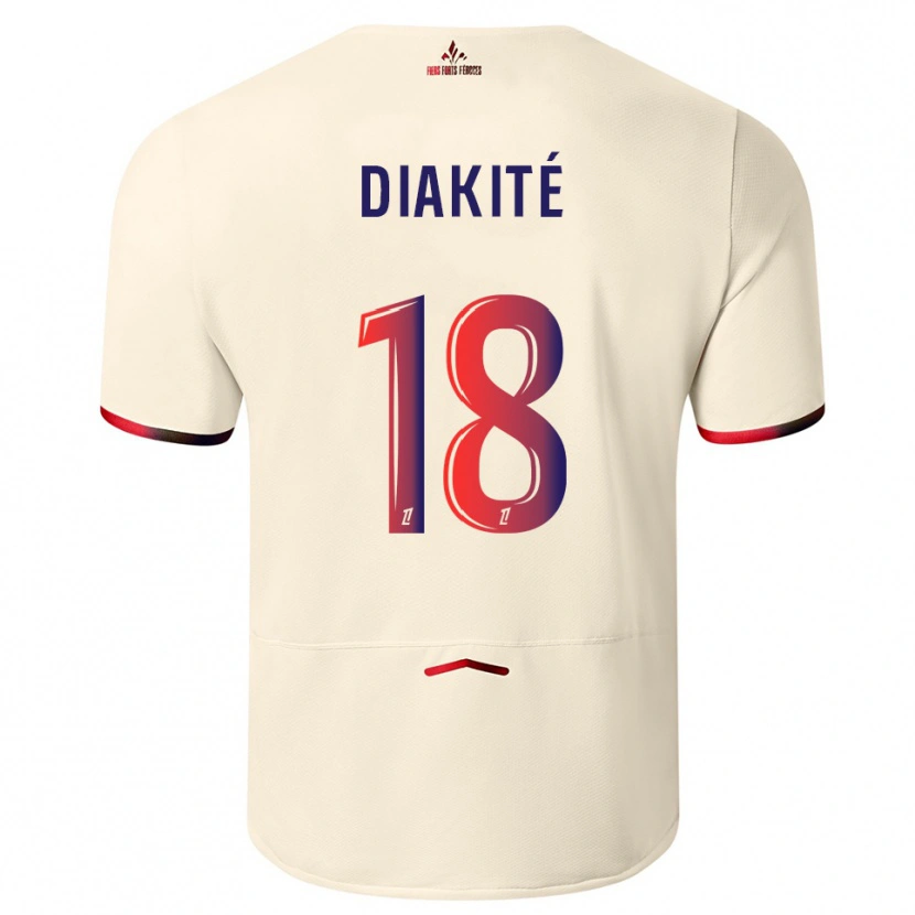 Danxen Mujer Camiseta Bafodé Diakité #18 Blanquecino Rojo 2ª Equipación 2025/26 La Camisa
