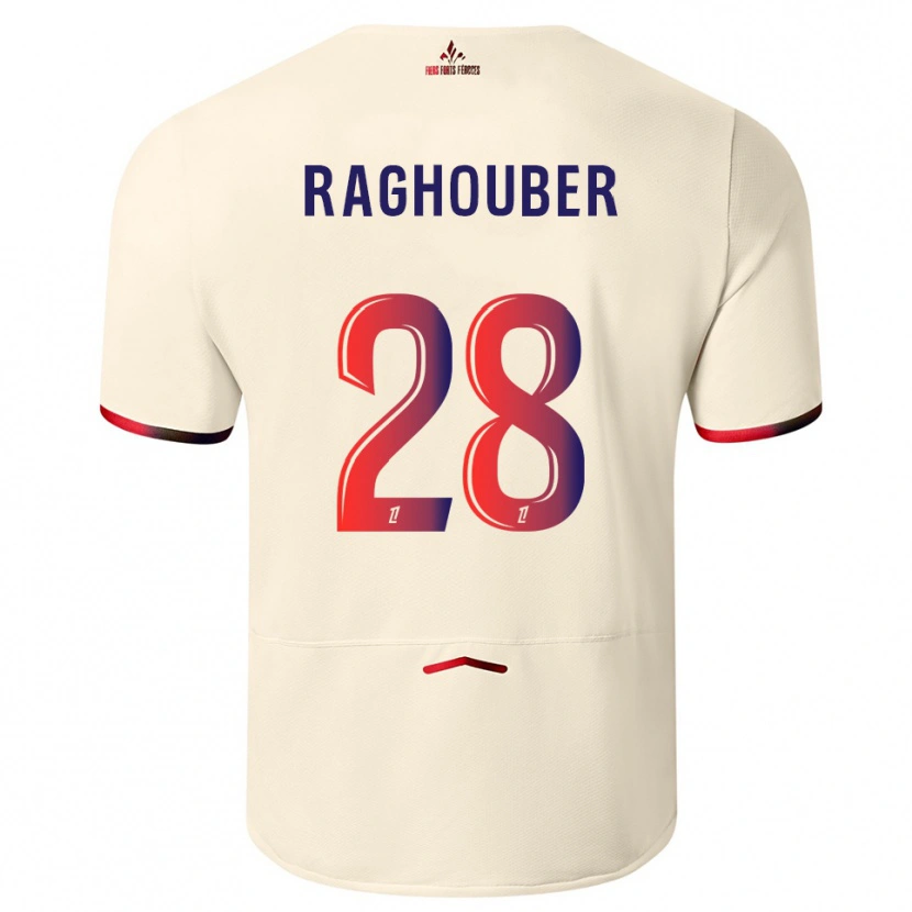 Danxen Mujer Camiseta Ugo Raghouber #28 Blanquecino Rojo 2ª Equipación 2025/26 La Camisa