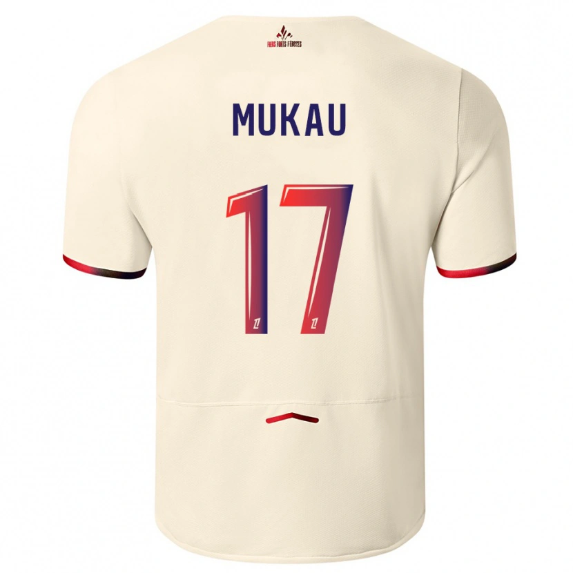 Danxen Mujer Camiseta Ngal'ayel Mukau #17 Blanquecino Rojo 2ª Equipación 2025/26 La Camisa
