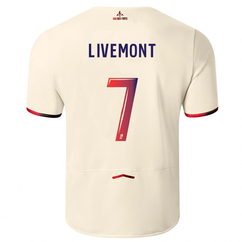 Danxen Mujer Camiseta Antoine Livemont #7 Blanquecino Rojo 2ª Equipación 2025/26 La Camisa