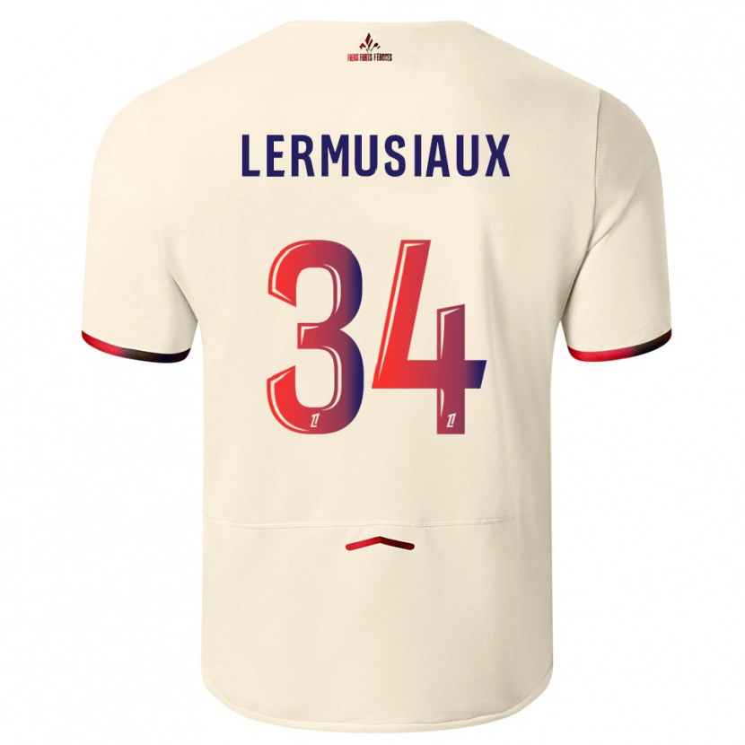 Danxen Mujer Camiseta Chrystal Lermusiaux #34 Blanquecino Rojo 2ª Equipación 2025/26 La Camisa