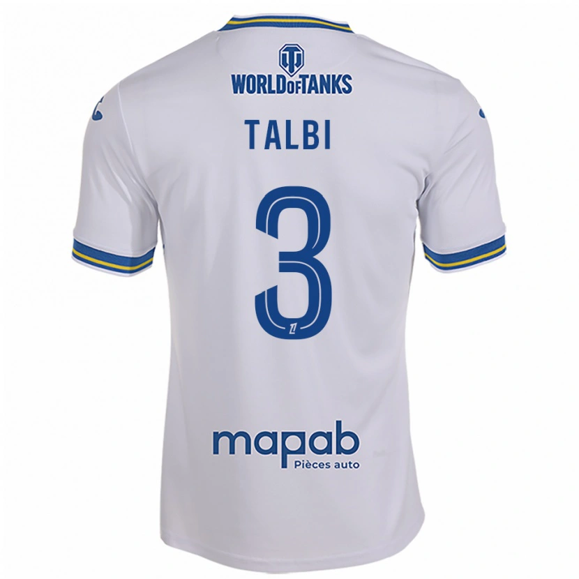 Danxen Mujer Camiseta Montassar Talbi #3 Blanco Celeste 2ª Equipación 2025/26 La Camisa