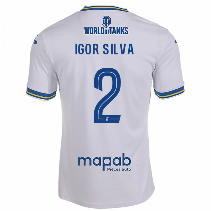 Danxen Mujer Camiseta Igor Silva #2 Blanco Celeste 2ª Equipación 2025/26 La Camisa