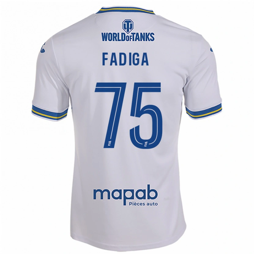 Danxen Mujer Camiseta Bandiougou Fadiga #75 Blanco Celeste 2ª Equipación 2025/26 La Camisa