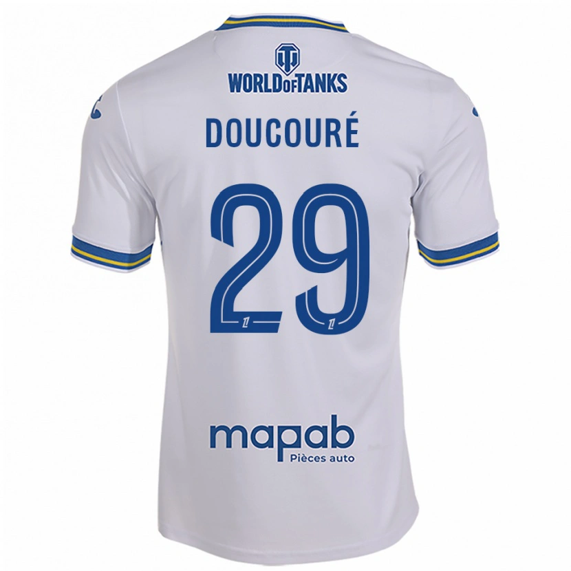 Danxen Mujer Camiseta Siriné Doucouré #29 Blanco Celeste 2ª Equipación 2025/26 La Camisa