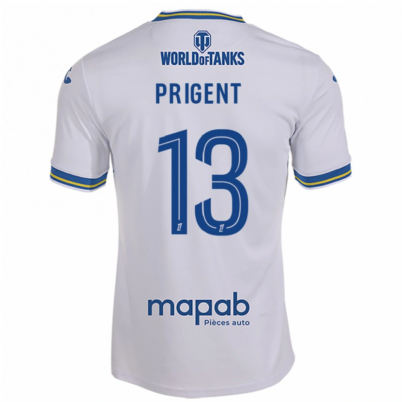 Danxen Mujer Camiseta Matéo Prigent #13 Blanco Celeste 2ª Equipación 2025/26 La Camisa