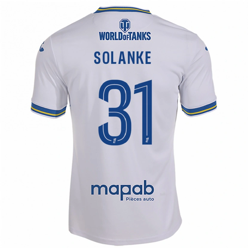 Danxen Mujer Camiseta Ade Solanke #31 Blanco Celeste 2ª Equipación 2025/26 La Camisa