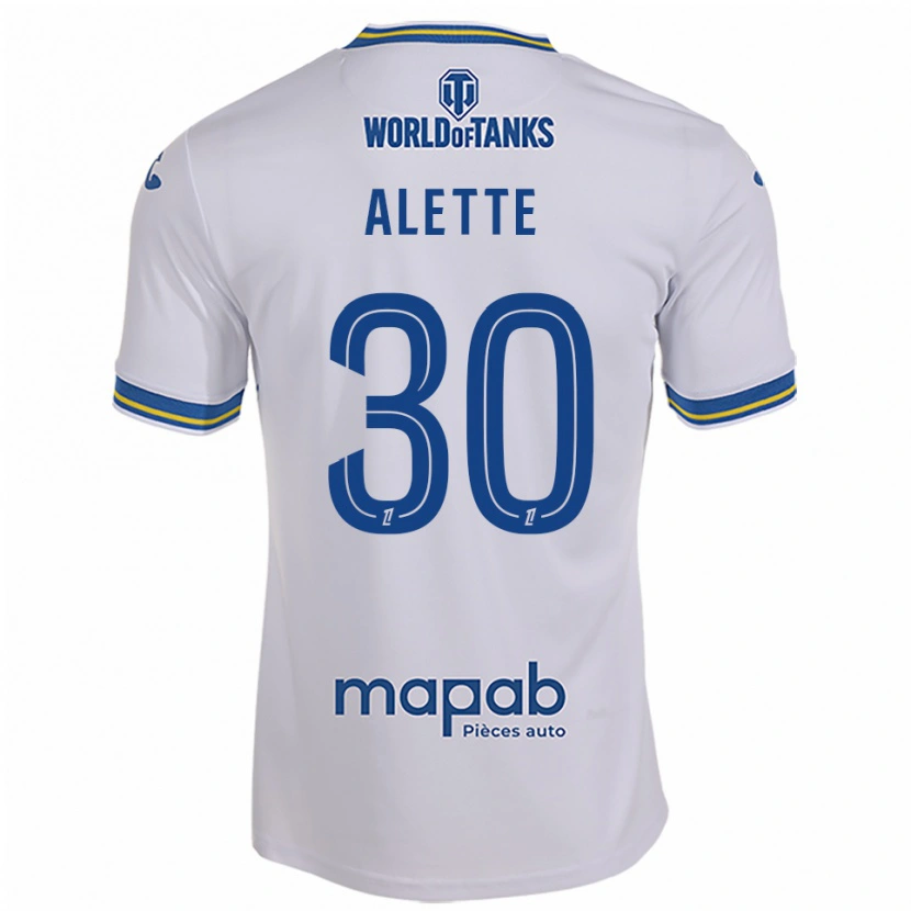 Danxen Mujer Camiseta Gaël Alette #30 Blanco Celeste 2ª Equipación 2025/26 La Camisa
