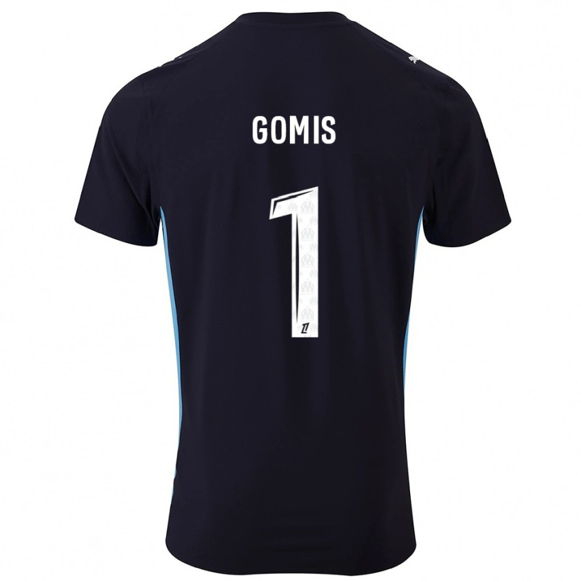 Danxen Mujer Camiseta Ibrahim Gomis #1 Negro Celeste 2ª Equipación 2025/26 La Camisa
