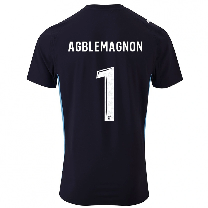 Danxen Mujer Camiseta Jordan Agblemagnon #1 Negro Celeste 2ª Equipación 2025/26 La Camisa