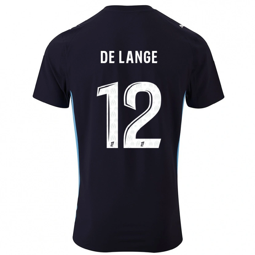 Danxen Mujer Camiseta Jeffrey De Lange #12 Negro Celeste 2ª Equipación 2025/26 La Camisa