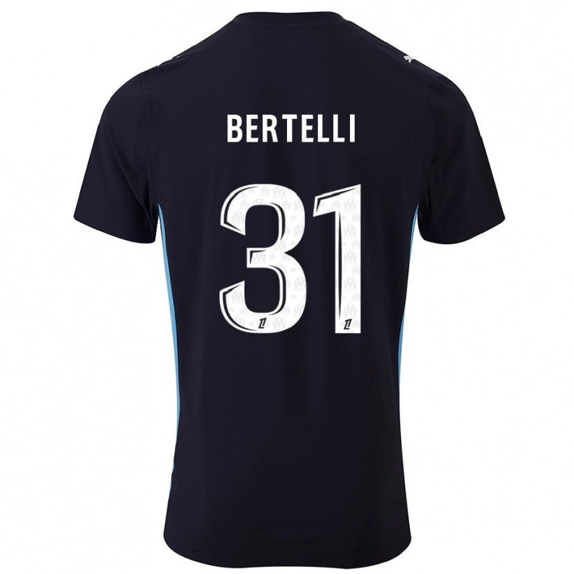 Danxen Mujer Camiseta Ugo Bertelli #31 Negro Celeste 2ª Equipación 2025/26 La Camisa