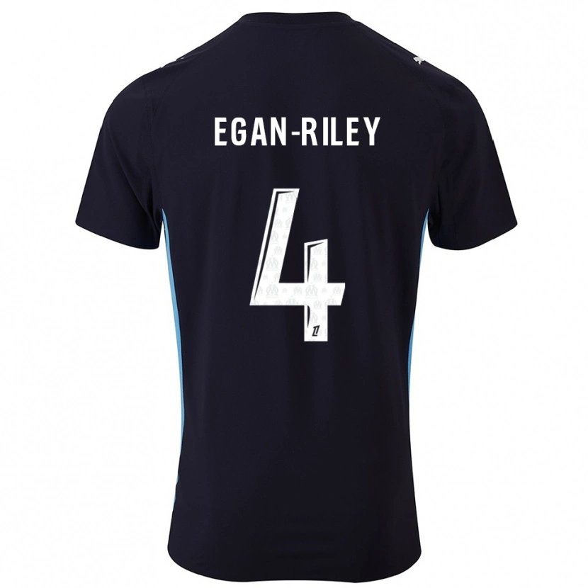 Danxen Mujer Camiseta Cj Egan-Riley #4 Negro Celeste 2ª Equipación 2025/26 La Camisa