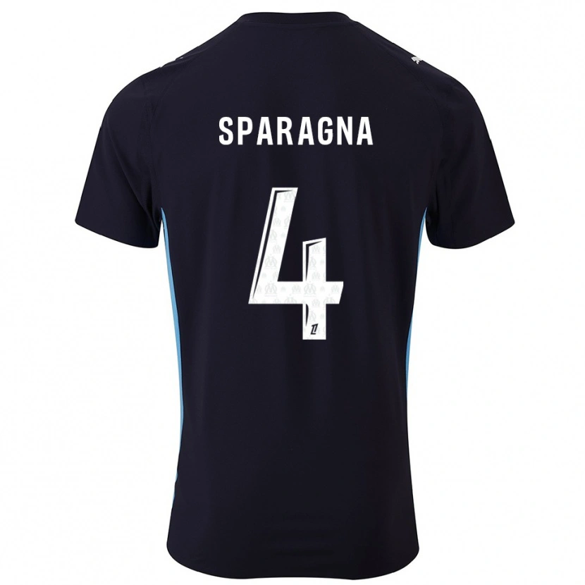 Danxen Mujer Camiseta Stéphane Sparagna #4 Negro Celeste 2ª Equipación 2025/26 La Camisa