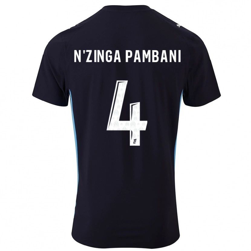 Danxen Mujer Camiseta Pladi N'zinga Pambani #4 Negro Celeste 2ª Equipación 2025/26 La Camisa