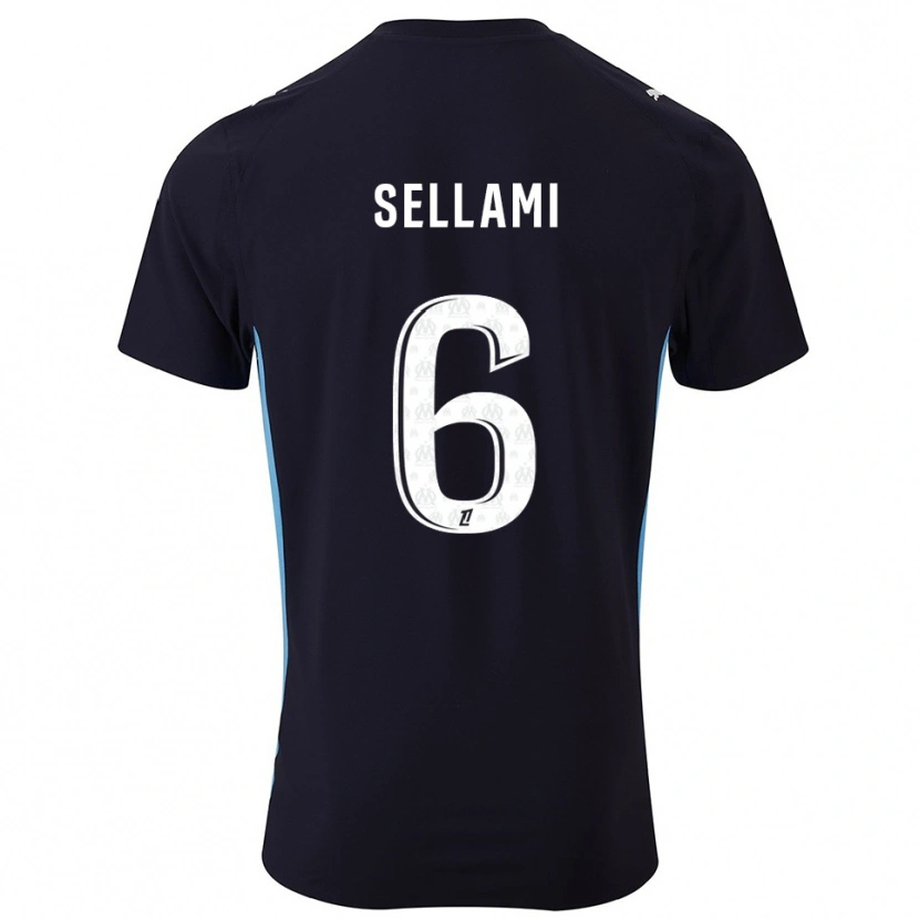 Danxen Mujer Camiseta Yanis Sellami #6 Negro Celeste 2ª Equipación 2025/26 La Camisa