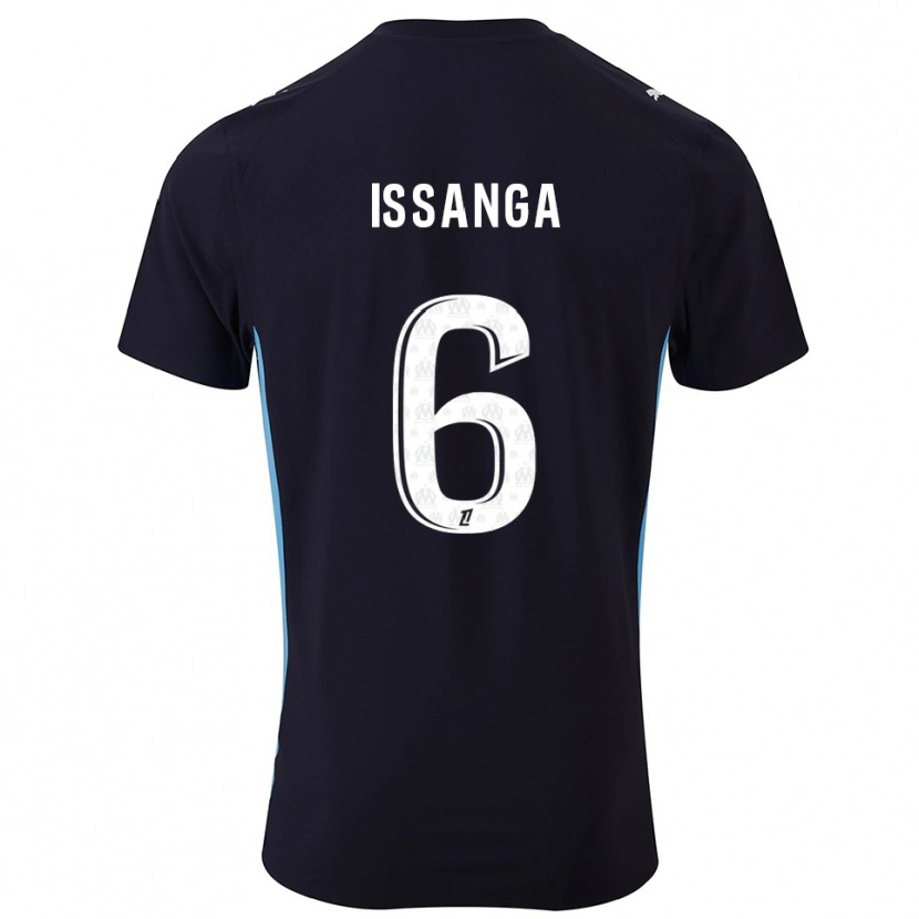 Danxen Mujer Camiseta Alexandre Issanga #6 Negro Celeste 2ª Equipación 2025/26 La Camisa