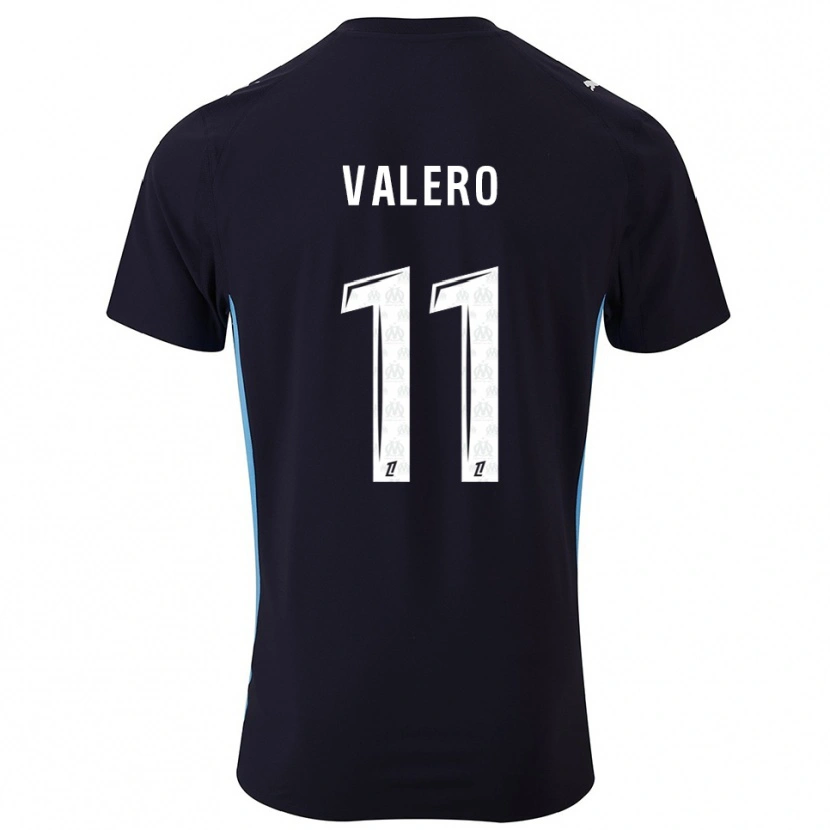 Danxen Mujer Camiseta Antoine Valero #11 Negro Celeste 2ª Equipación 2025/26 La Camisa