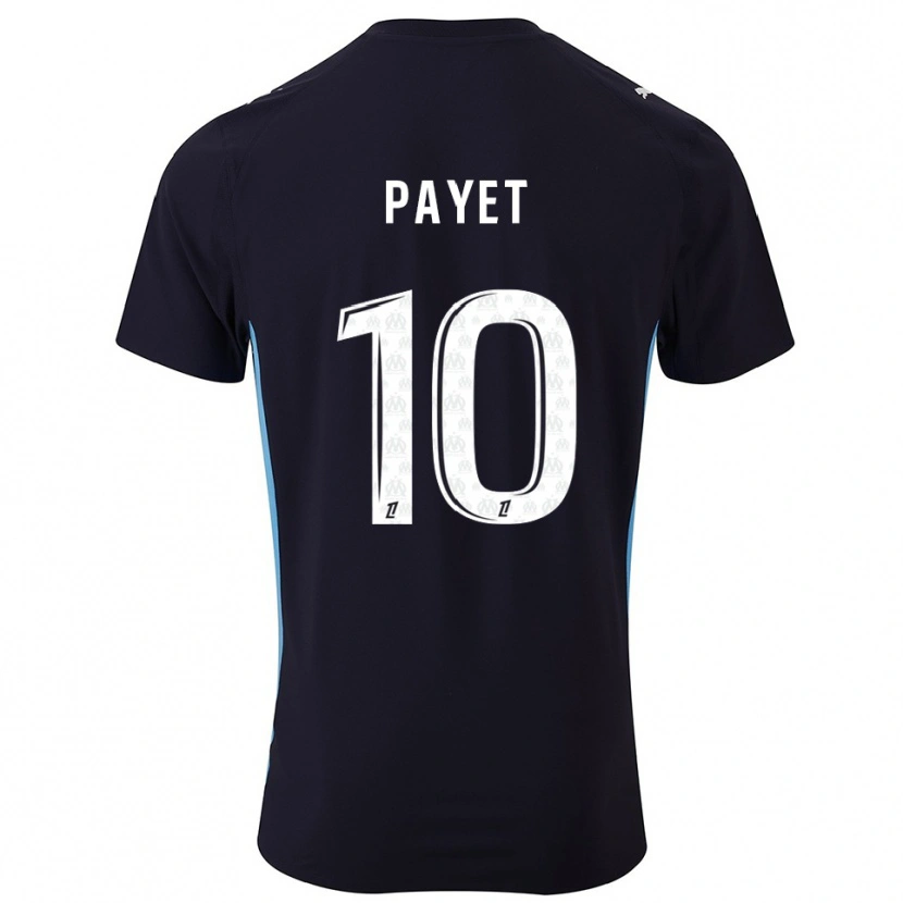 Danxen Mujer Camiseta Dimitri Payet #10 Negro Celeste 2ª Equipación 2025/26 La Camisa