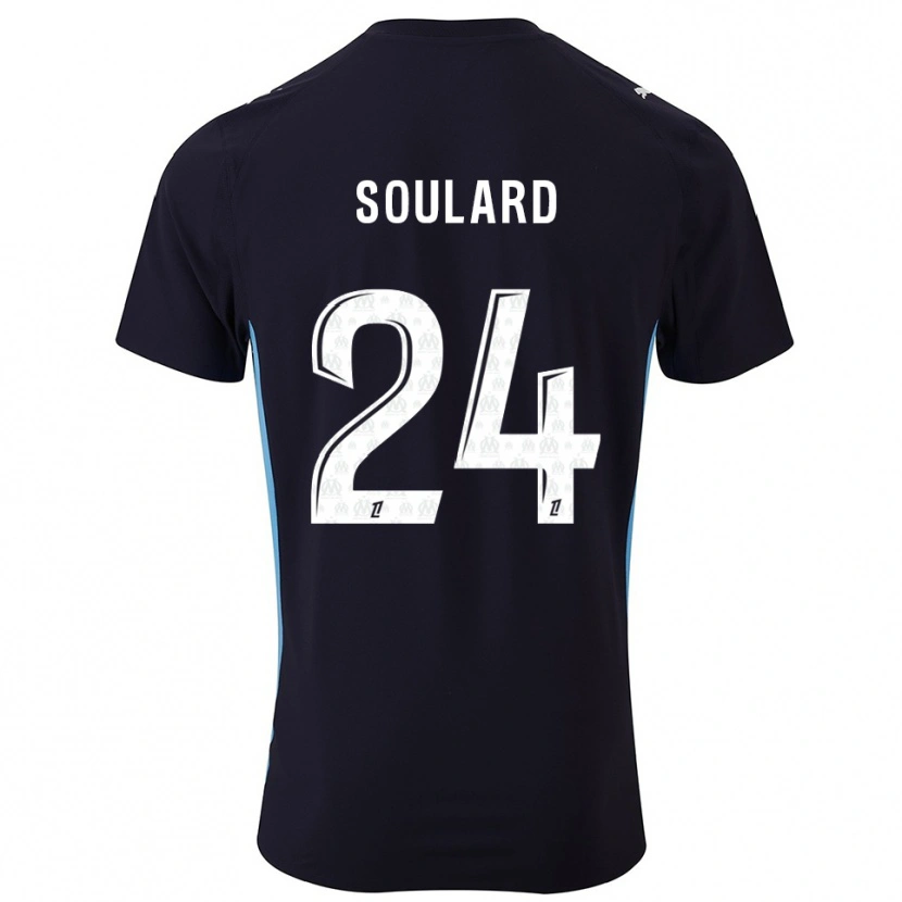 Danxen Mujer Camiseta Amandine Soulard #24 Negro Celeste 2ª Equipación 2025/26 La Camisa