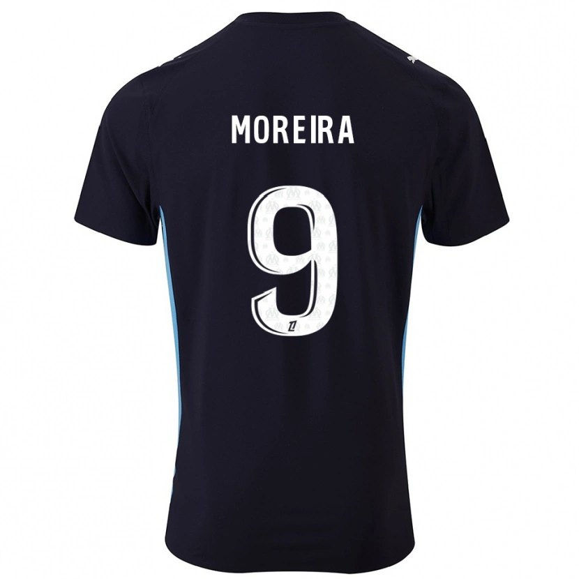 Danxen Mujer Camiseta Iuri Moreira #9 Negro Celeste 2ª Equipación 2025/26 La Camisa
