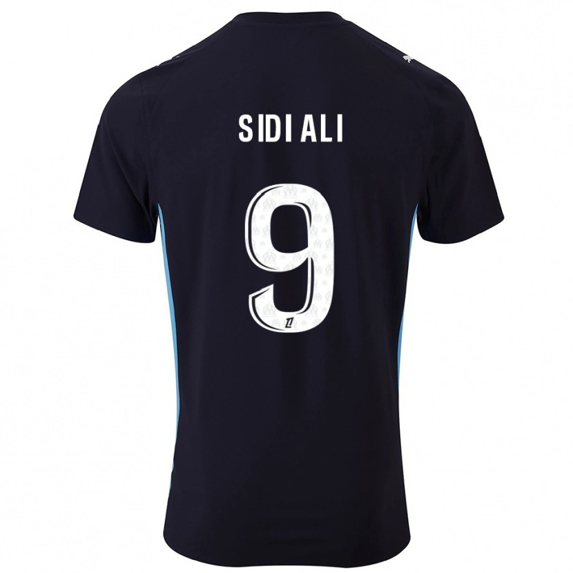 Danxen Mujer Camiseta Sofiane Sidi Ali #9 Negro Celeste 2ª Equipación 2025/26 La Camisa
