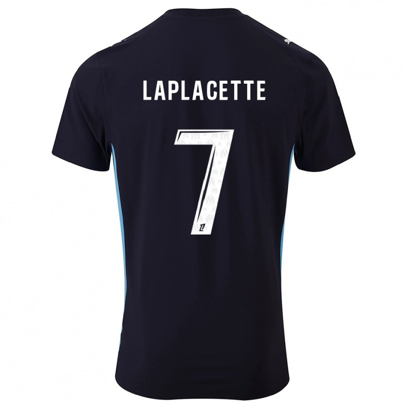 Danxen Mujer Camiseta Tess Laplacette #7 Negro Celeste 2ª Equipación 2025/26 La Camisa