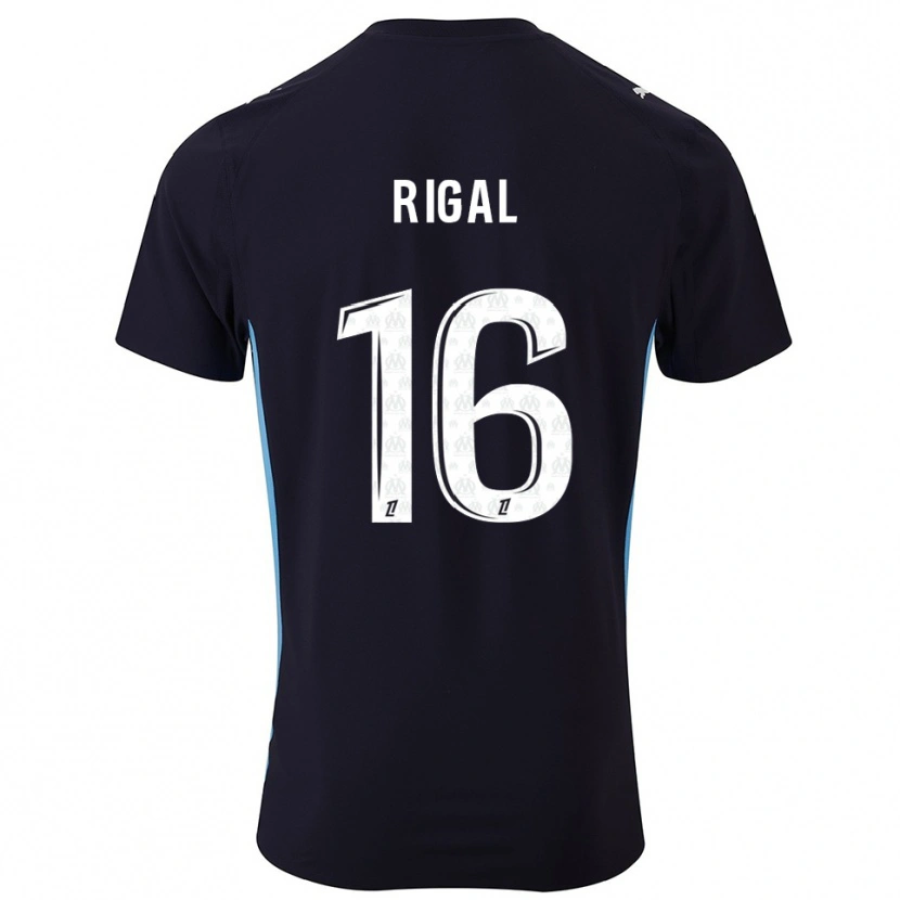 Danxen Mujer Camiseta Pablo Rigal #16 Negro Celeste 2ª Equipación 2025/26 La Camisa