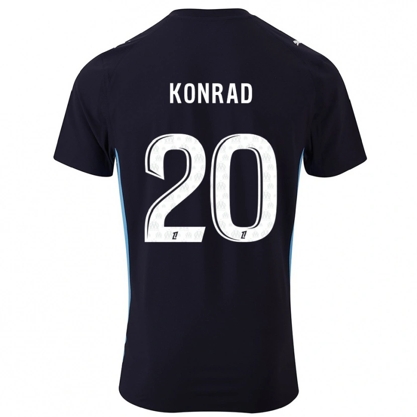 Danxen Mujer Camiseta Konrad De La Fuente #20 Negro Celeste 2ª Equipación 2025/26 La Camisa