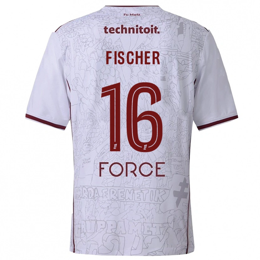 Danxen Mujer Camiseta Jonathan Fischer #16 Blanco Burdeos 2ª Equipación 2025/26 La Camisa