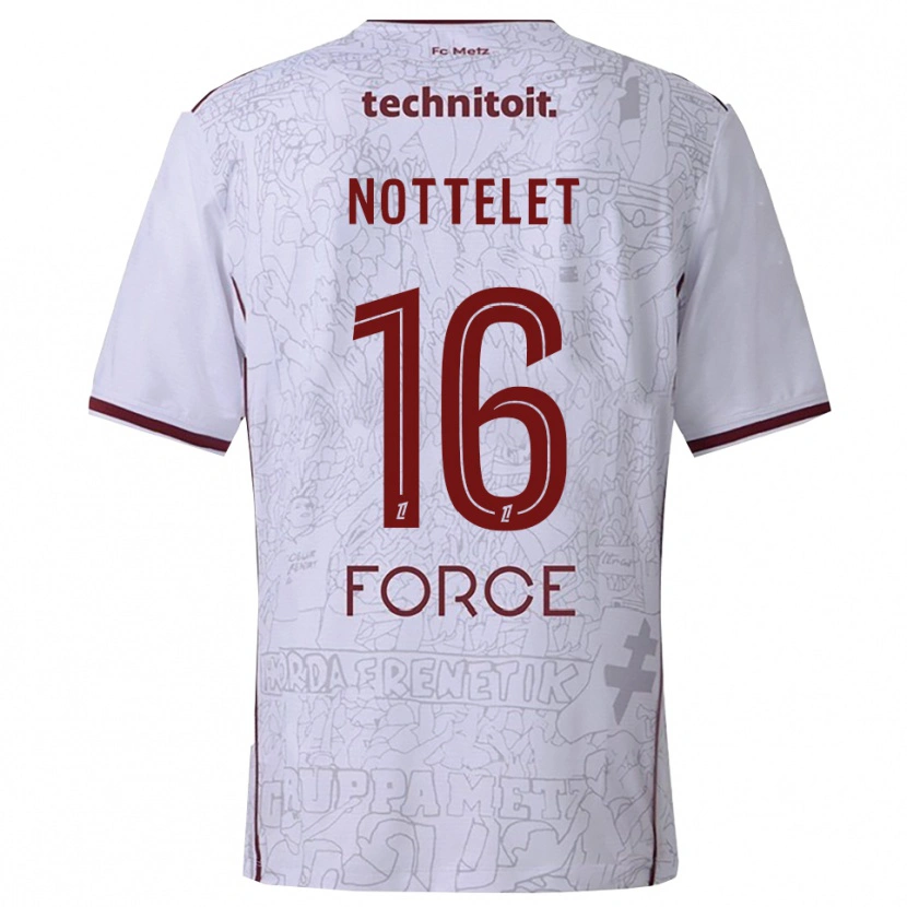 Danxen Mujer Camiseta Gillian Nottelet #16 Blanco Burdeos 2ª Equipación 2025/26 La Camisa