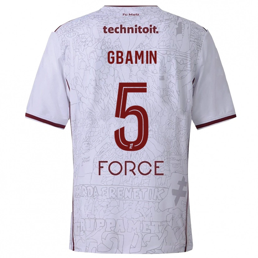 Danxen Mujer Camiseta Jean-Philippe Gbamin #5 Blanco Burdeos 2ª Equipación 2025/26 La Camisa