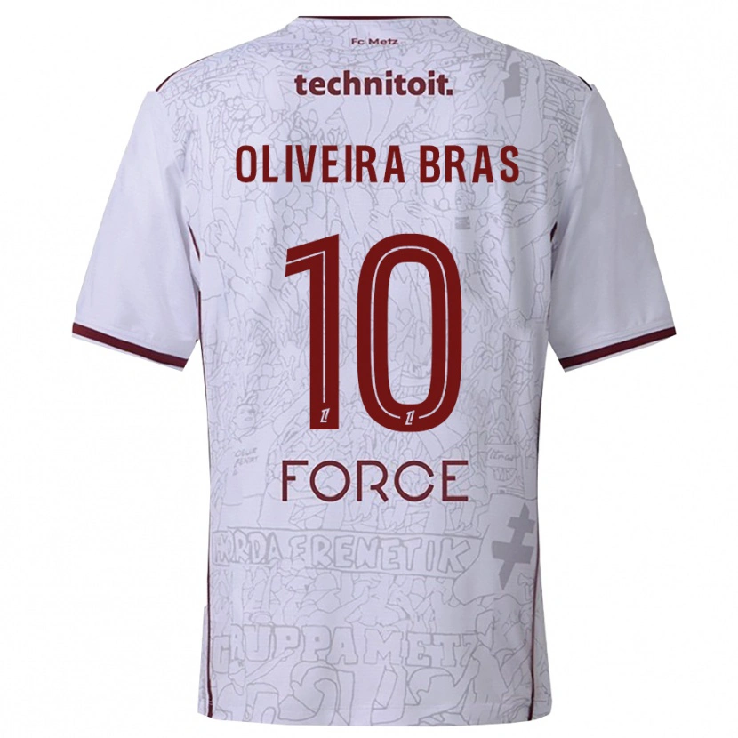 Danxen Mujer Camiseta Luisa Oliveira Bras #10 Blanco Burdeos 2ª Equipación 2025/26 La Camisa