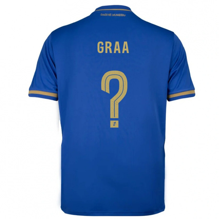 Danxen Mujer Camiseta Mohamed Graa #0 Azul Oro 2ª Equipación 2025/26 La Camisa