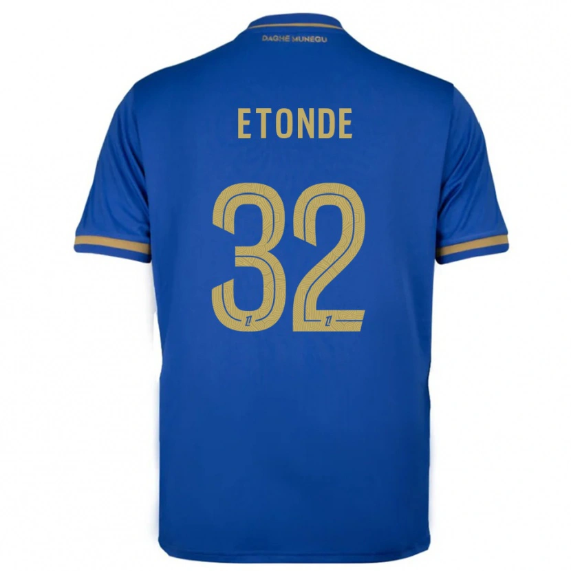 Danxen Mujer Camiseta Romaric Etonde #32 Azul Oro 2ª Equipación 2025/26 La Camisa