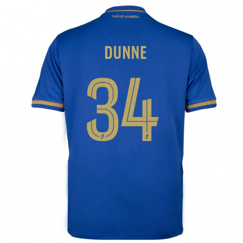Danxen Mujer Camiseta David Dunne #34 Azul Oro 2ª Equipación 2025/26 La Camisa